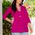 Pink floral printed cotton tunic short kurti top for women