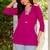 Pink floral printed cotton tunic short kurti top for women