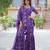 R blue viscose readymade suit with jacquard & embroidery work