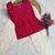 Red cotton readymade suit with digital print