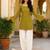 Green cotton readymade suit with digital print