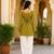 Green cotton readymade suit with digital print