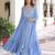 Blue georgette readymade anarkali suit with embroidery & zari work
