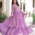 Lavender georgette readymade anarkali suit with embroidery & zari work