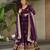 Violet georgette readymade anarkali suit with embroidery & zari work