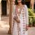 Brown&white georgette readymade suit with thread embroidery work