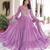 Lavender georgette readymade anarkali suit with embroidery & zari work