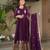 Violet georgette readymade anarkali suit with embroidery & zari work