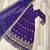 Violet georgette readymade anarkali suit with embroidery & zari work