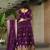 Violet georgette readymade anarkali suit with embroidery & zari work