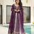 Purple georgette readymade anarkali suit with embroidery & zari work