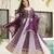 Purple georgette readymade anarkali suit with embroidery & zari work