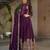 Violet georgette readymade anarkali suit with embroidery & zari work