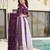 Purple georgette readymade anarkali suit with embroidery & zari work