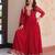 Pink georgette readymade anarkali suit with embroidery & zari work