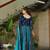 Blue georgette readymade anarkali suit with embroidery & zari work