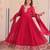 Red georgette readymade anarkali suit with embroidery & zari work