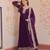Purple georgette readymade anarkali suit with embroidery & zari work