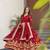 Red georgette readymade anarkali suit with embroidery & zari work