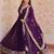 Purple georgette readymade anarkali suit with embroidery & zari work