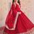 Pink georgette readymade anarkali suit with embroidery & zari work