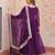 Purple georgette readymade anarkali suit with embroidery & zari work