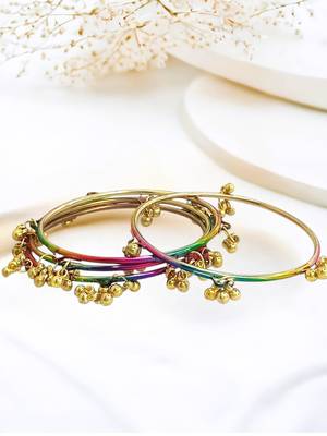 Multicolor set of 4 kashmiri bangles 1