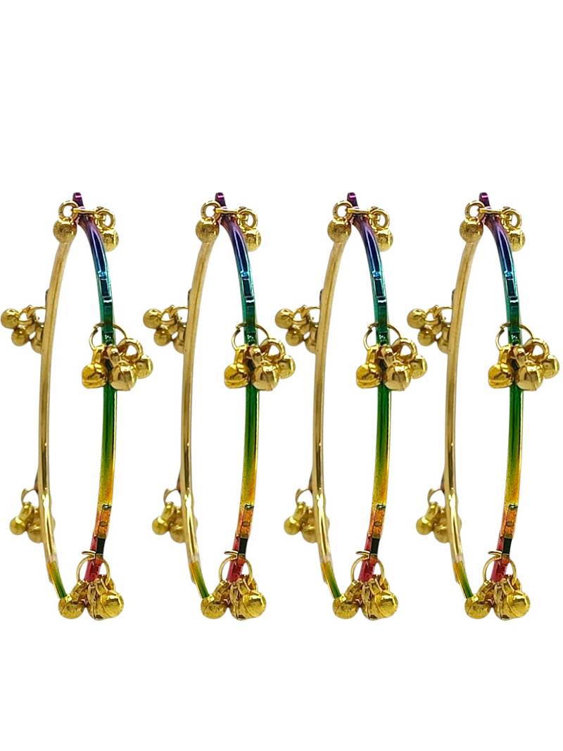 Multicolor set of 4 kashmiri bangles