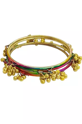 Multicolor set of 4 kashmiri bangles
