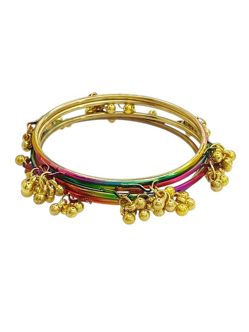 Multicolor set of 4 kashmiri bangles