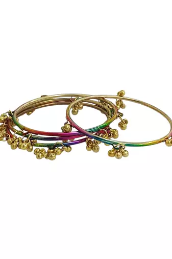 Multicolor set of 4 kashmiri bangles