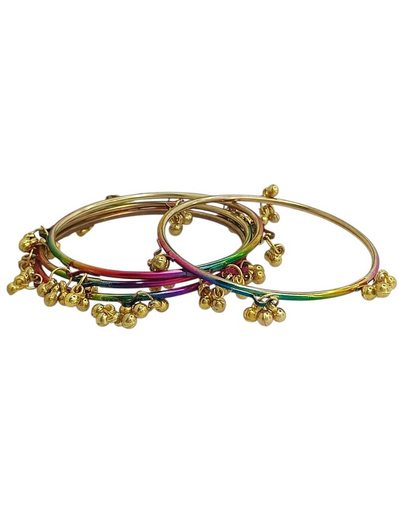 Multicolor set of 4 kashmiri bangles