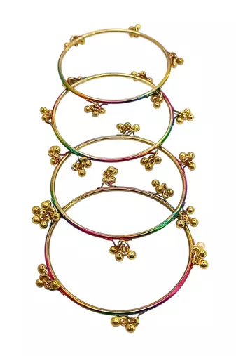 Multicolor set of 4 kashmiri bangles