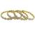 Gold plated set of 4 kundan teardrop cz bangles