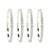 Set of 4 silver plated princess cut american diamond bangles