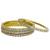 Set of 4 gold plated princess cut american diamond bangles