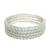 Set of 4 silver plated princess cut american diamond bangles