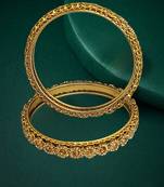 Antique gold plated set of 2 champagne cz bangles