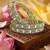 Set of 4 gold plated oval mirror cz bangle set