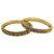Antique gold plated set of 2 champagne cz bangles