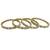 Set of 4 gold plated oval mirror cz bangle set