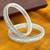 Silver plated set of 2 baguette american diamond kada bangles