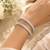 Silver plated set of 2 baguette american diamond kada bangles