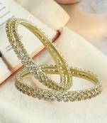 Gold plated set of 4 cubic zircon bangles