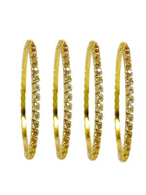 Gold plated set of 4 cubic zircon bangles 2