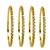 Gold plated set of 4 cubic zircon bangles