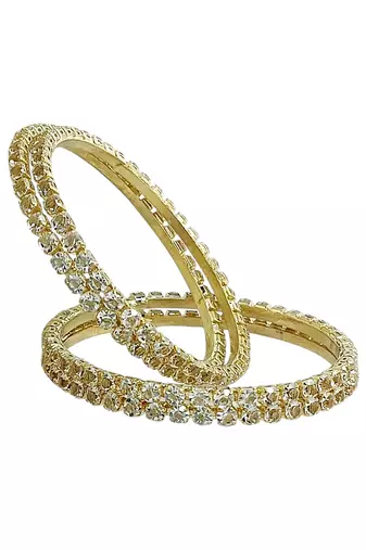 Gold plated set of 4 cubic zircon bangles