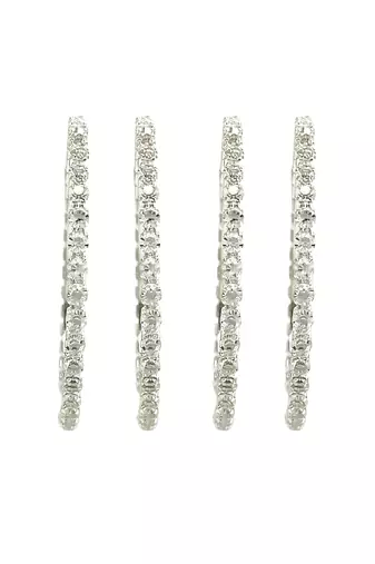 Silver plated set of 4 cubic zircon bangles