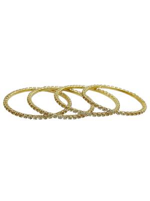 Gold plated set of 4 cubic zircon bangles 5