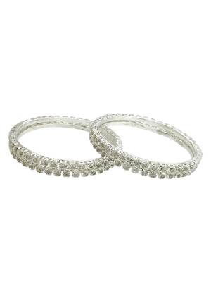 Silver plated set of 4 cubic zircon bangles 5